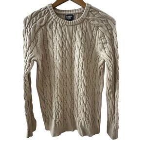 Land’s End ~ Women’s Ivory Cable Knit Sweater ~ size Small ~ medium weight knit